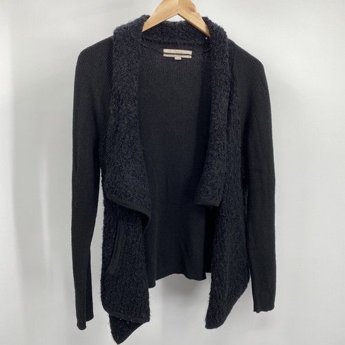 Sweater Black Cardigan Open 
