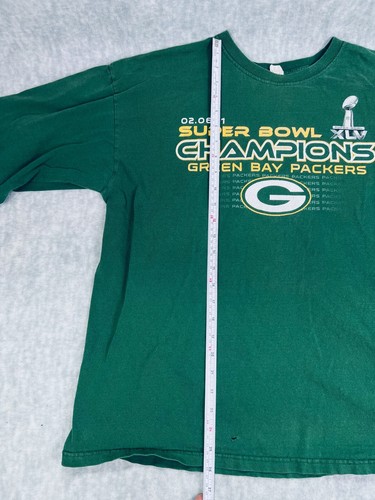 πππGreen Bay Packers Super Bowl XLV Champions T-Shirt Men's XL Green πππ - Picture 5 of 7