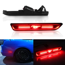 1Pair Smoke Lens Red LED Rear Side Maker Lamps Lights For 2010-2014 Ford Mustang