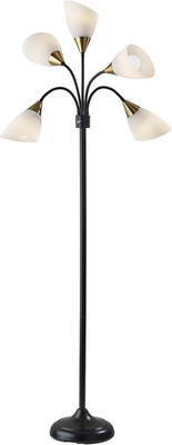 Floor Lamp with 5 Movable Shades & Adjustable Brightness   Perfect Lighting for