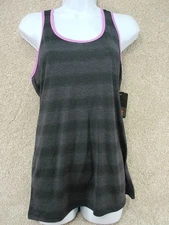 RBX Super cute ladies workout top in  gray with purple trim size Medium