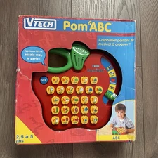 Vintage VTech Pom ABC French Alphabet Apple Toy