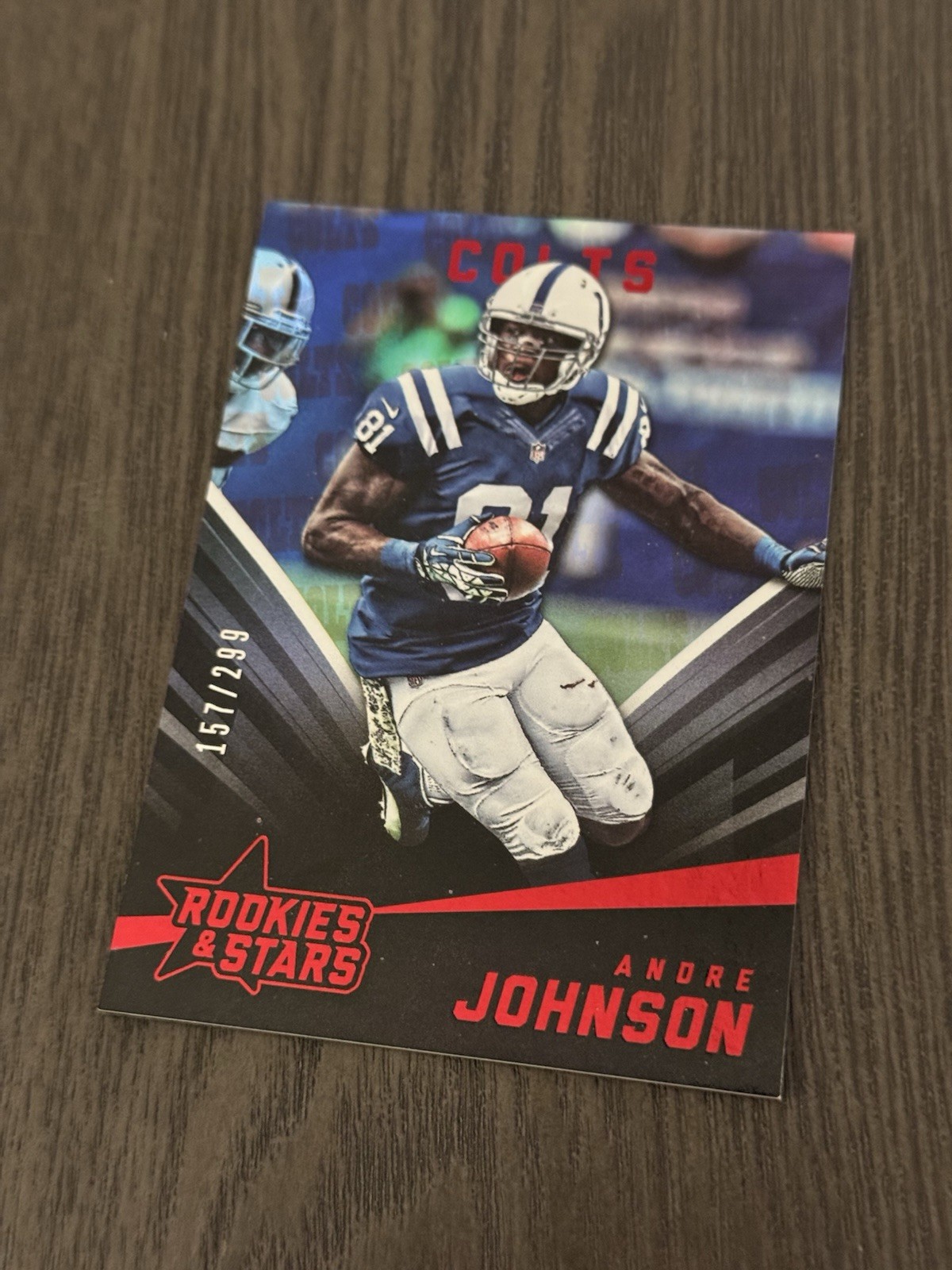 2015 Panini Rookies & Stars Longevity Team Name Red /299 #31 ANDRE JOHNSON HOF