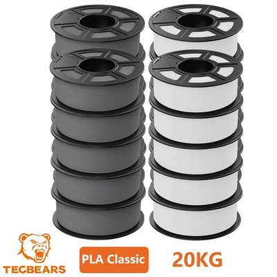 TECBEARS 20KG White&Gray PLA Classic Rapid 3D Printer 600mm/s  Filament 1.75mm