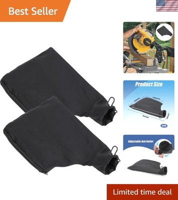 Versatile 2-Pack Black Dust Bags with Zipper for Miter Saw & Industrial Tools