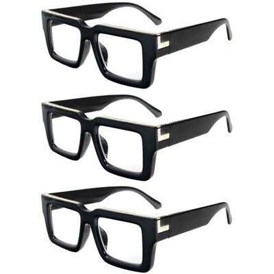3 Pack Reading Glasses for Women Men, Blue Light Blocking Readers Stylish Squ...