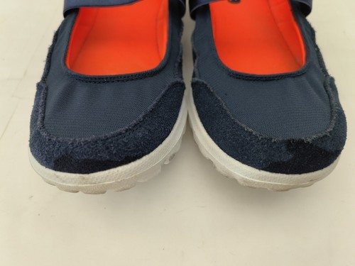 Skechers Go Walk Resalyte Mary Jane Shoes Size 4 Navy Blue White Leather Textile - Picture 7 of 15