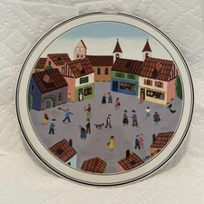 Villeroy & Boch 8" Trivet Town Square Design Naif Luxembourg Vintage Excellent