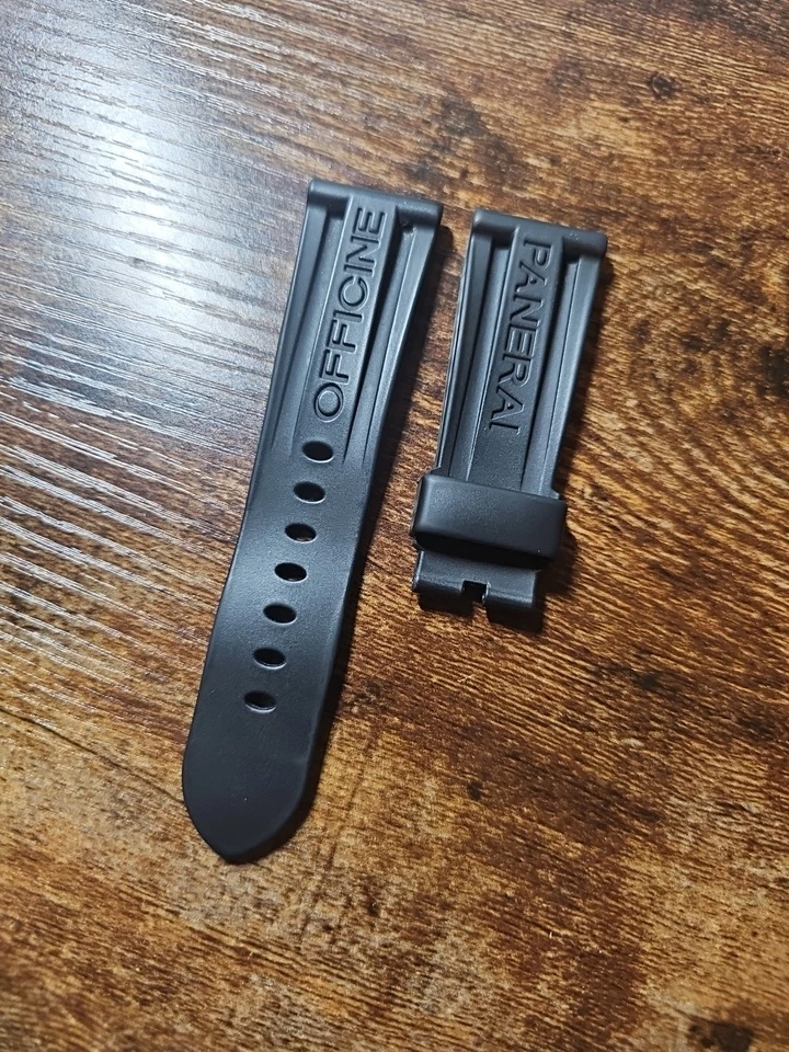 Reloj Panerai 26/22 mm negro OEM Caoutchouc correa de buceo de goma para hebilla Tang #3 Foto 2 de 4