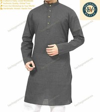 Mens Kurta Mens Cotton Kurta Loos Fit Casual Traditional Shirt Wedding Wear