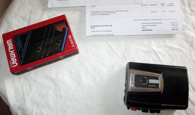 Sony Walkman WM 23 m.neuen Riemen+Sony TCM 453V, beide als Bastler-Ersatzgerät