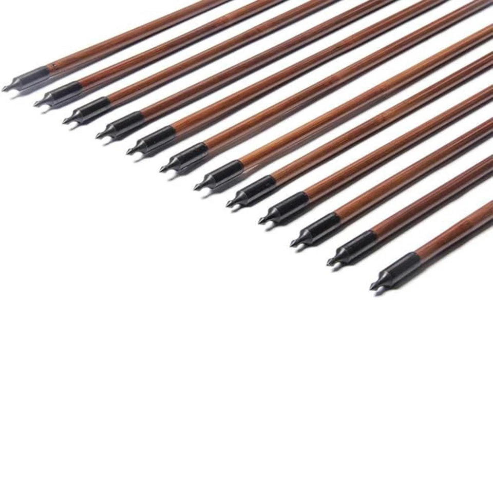 Archery Bamboo Arrows 32 inch Hunting Arrow for Recurve Longbow(Pack of 12) - Image 3 of 4