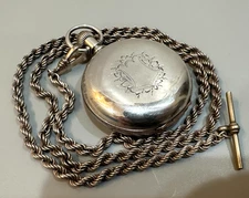 Illinois s.18 Silver Hunter Case Pocket Watch, circa 1891,with 30in silver chain