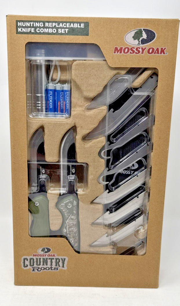 13 pc Mossy Oak Country Roots Hunting Knife Replaceable Blade