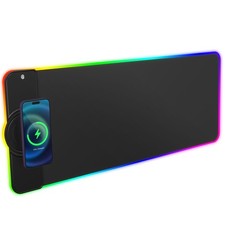 Charging RGB Gaming Mouse Pad - Wireless 15W Mousepad LED Extra Large Mouse M...