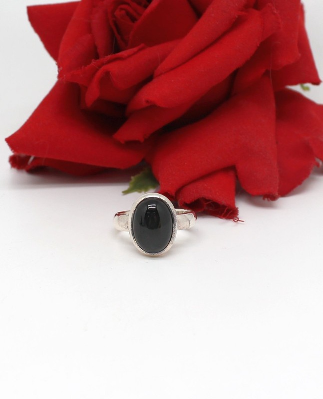 Sterling Silver & Black Cabochon  TGGC NWT Size 9 Ring 5.8g   CAT RESCUE