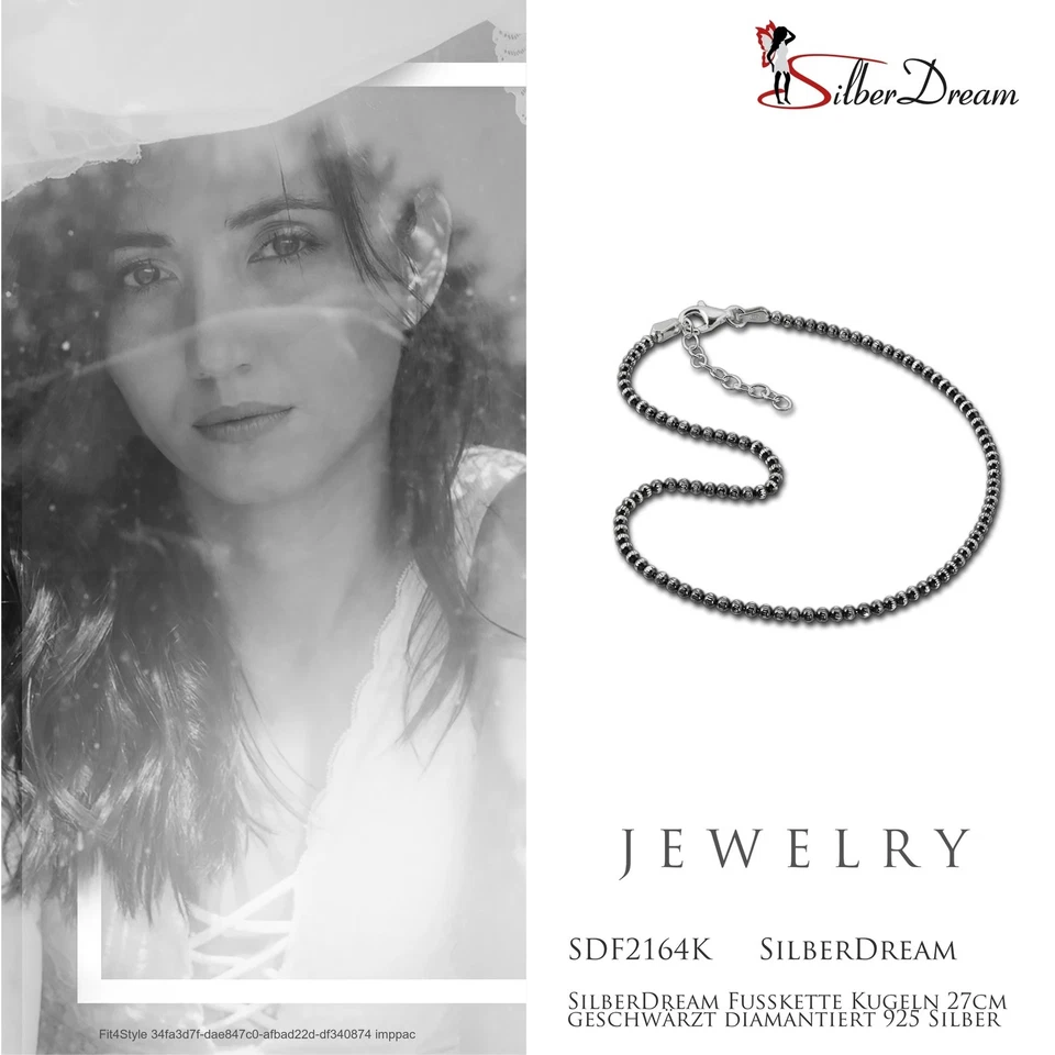 Silberdream Cavigliera Annerito per Donna Gioielli Argento Sfere 27cm SDF2164K - Immagine 3 di 4