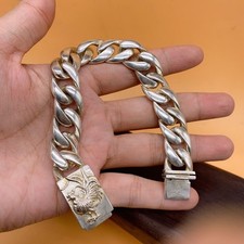 Men's 925 silver plated copper bracelet. Length 8.6 inches