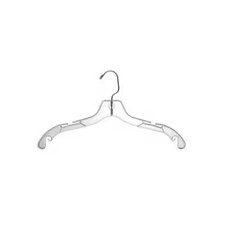 Shirt Hangers Heavyweight Clear Plastic Swivel Hook Chrome Hardware 25-Pack