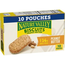 Nature Valley Biscuit Sandwiches, Peanut Butter, Snack 10 Count (Pack of 1) 