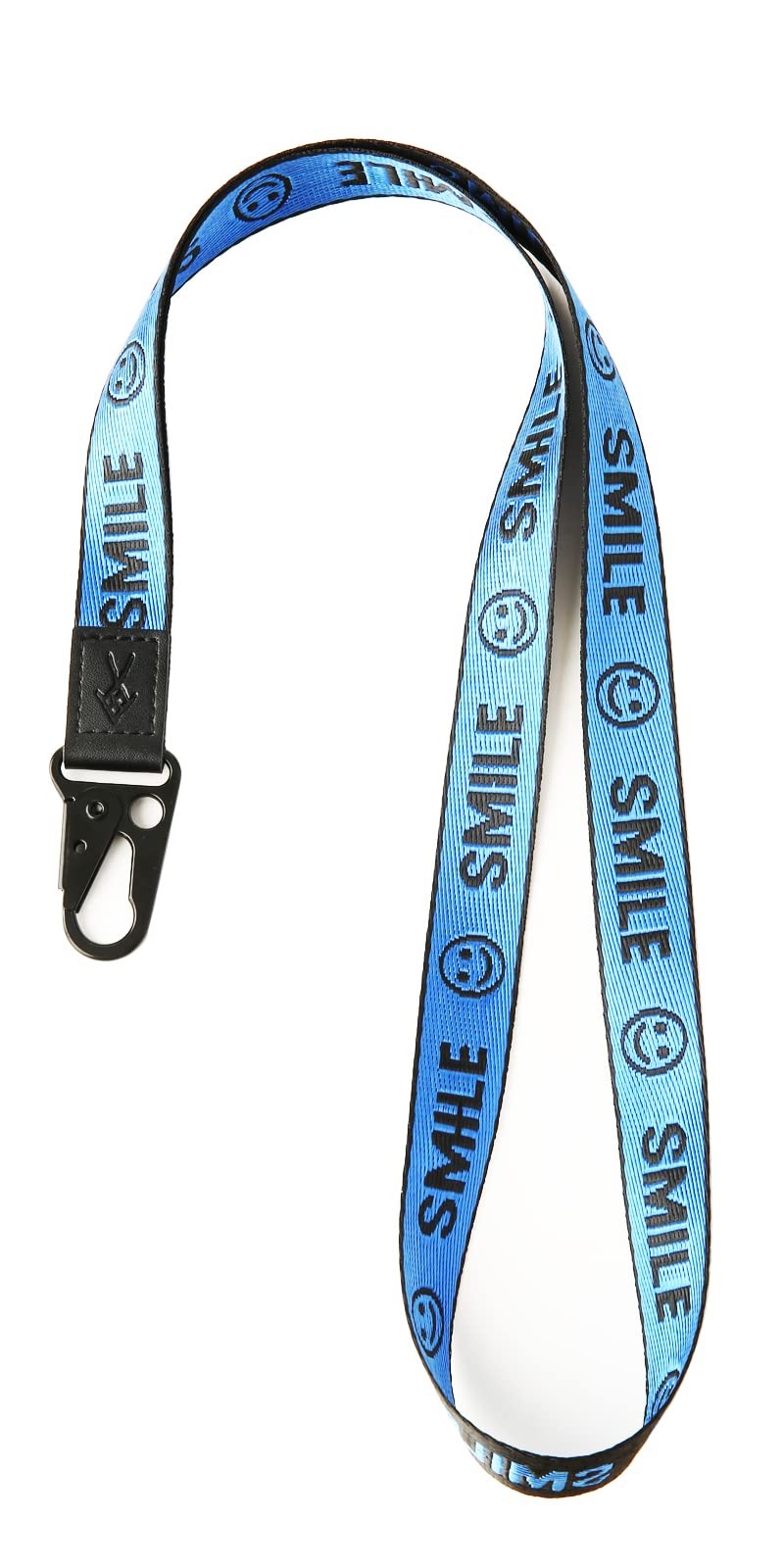 Cordon tour de cou unisexe noir en nylon robuste avec porte-clé et porte-carte