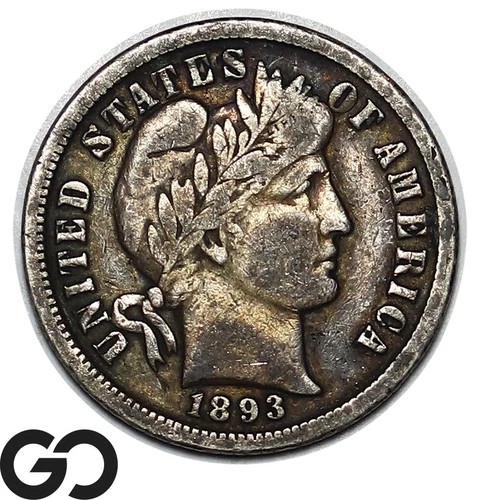 1893-O Barber Dime, Choice VF Tough New Orleans Issue