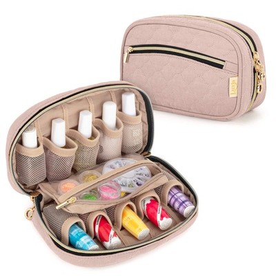LUXJA Nail Polish Case - Holds 10 Bottles 1 Count (Pack of 1), Pale Rose
