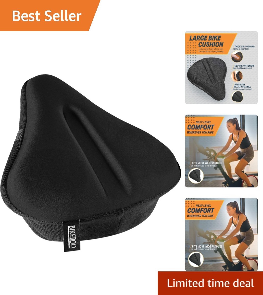 Comfort Gel Bike Seat Cushion for Mountain Road and Stationary Bikes | eBay Comfort Gel Bike Seat Cushion for Mountain Road and Stationary Bikes | eBay