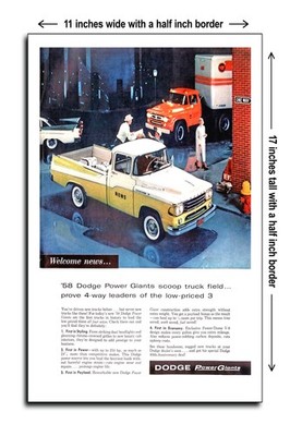 1958 Dodge Power Giants Scoop Truck Field - 11x17 Poster