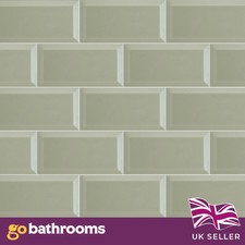 Metro Brick Effect Bevelled Edge Ceramic Tile Gloss Kitchen Bathroom Wall 1 Box