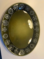 Portmeirion TOTEM Green Oval Serving Platter Plate 1960s Susan Ellis Williams