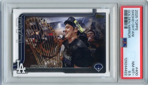 2025 Topps #400 Shohei Ohtani Golden Mirror SP World Series PSA 8.5 NM-MT+ POP 3
