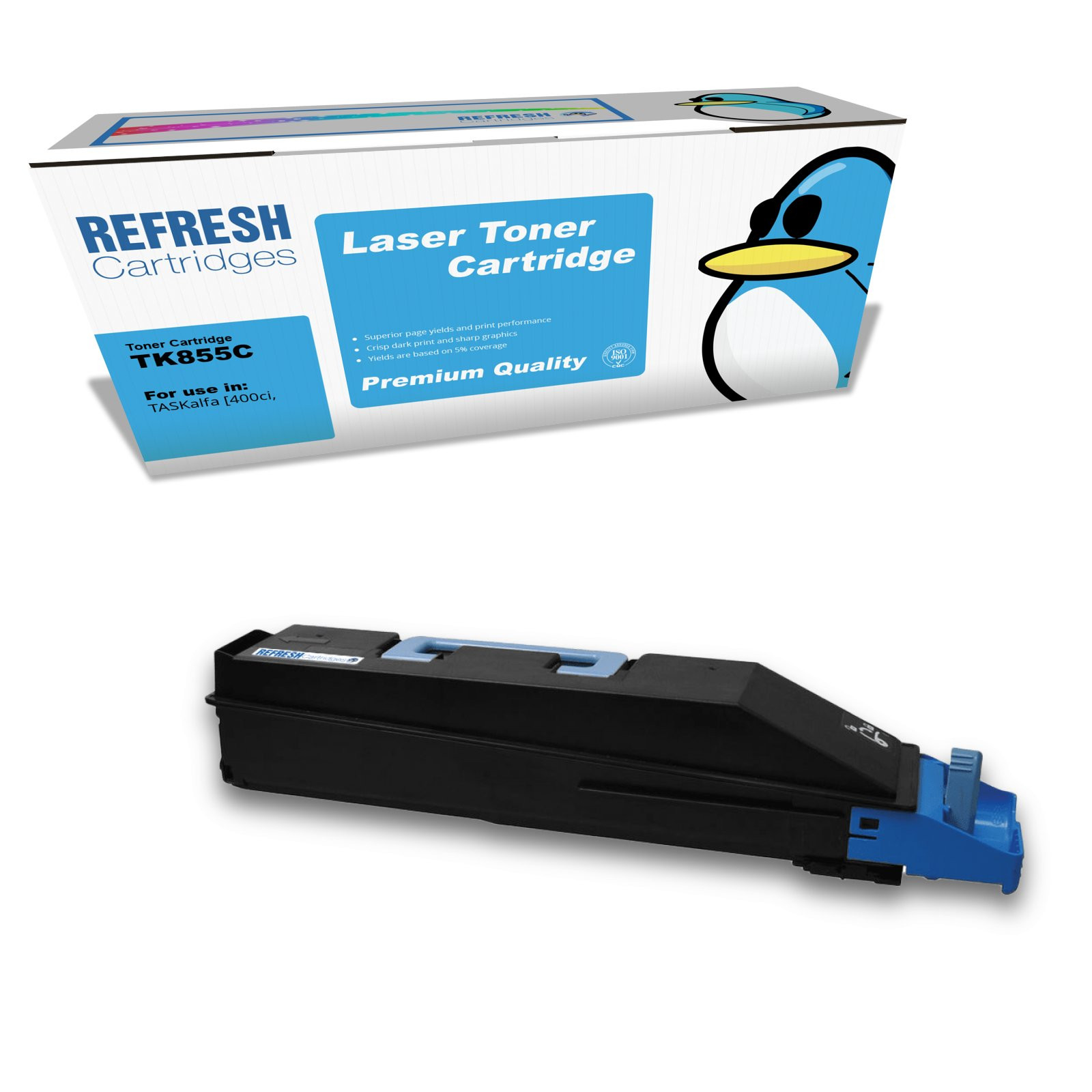 Refresh Cartridges Cyan TK-855C Toner Compatible With Kyocera Printers