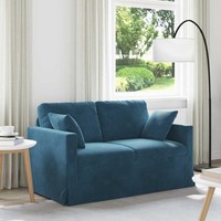 Sofa Blau 138 X 78 X 80 Cm Samt