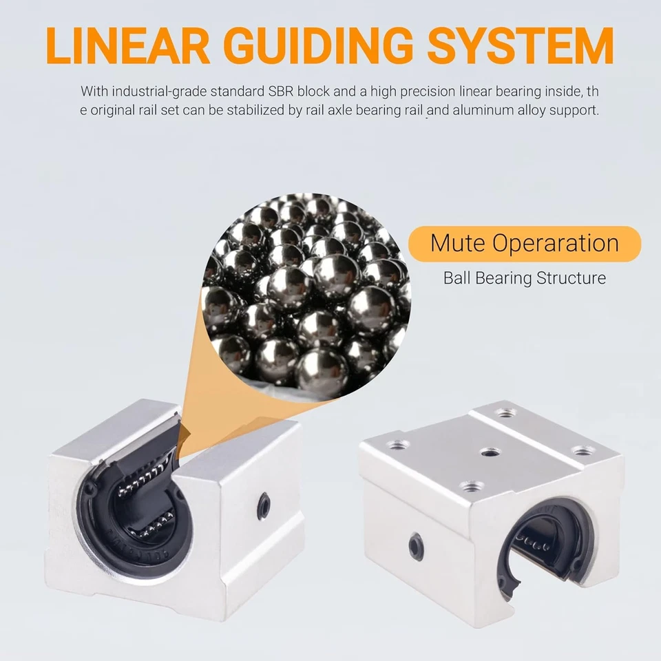 - Guida Lineare, 2 Guide Lineari, 600 Mm, Set Di Cuscinetti Lineari Con 2 Alberi - Immagine 4 di 4