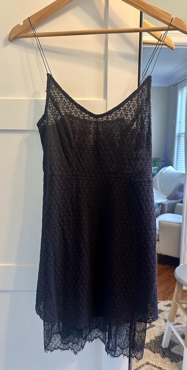 intimately free people black lace dress Free People Intimately Black Peek A Boo slip