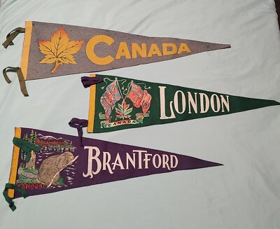 Vintage Felt Pendants Set Of 3 Canadian  (P)