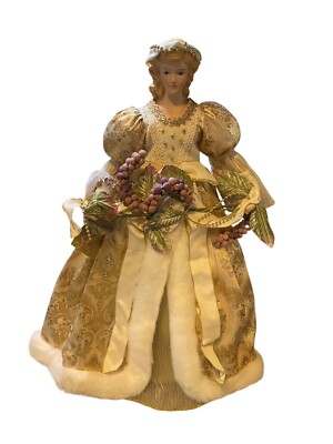 Brass Key Collectibles White And Gold Porcelain Tree Topper 17  See Description