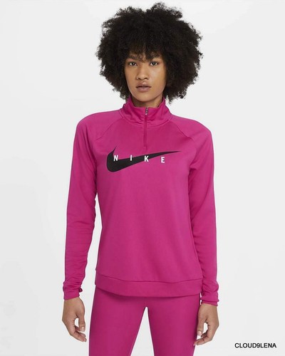 NWT NIKE Swoosh Running Top 1/4 Zip Dri-Fit Fuchsia Pink Size L CZ9231-615  194501887069 | eBay