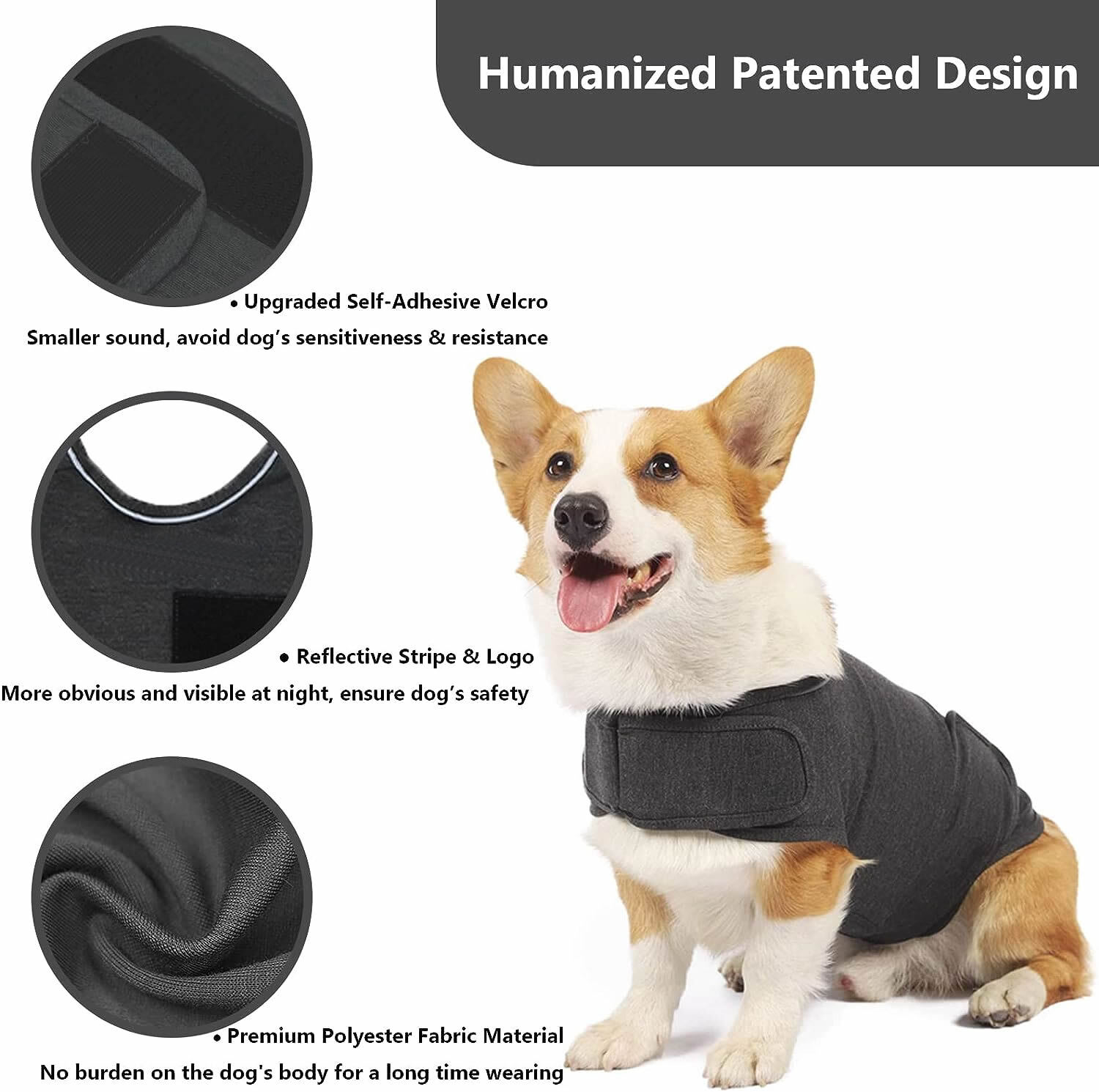 Dog Vest Dog Shirt for Thunder, Dog Anxiety Jacket Anti Anxiety