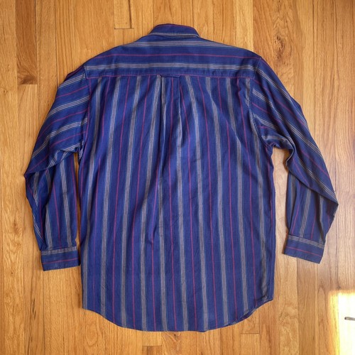 VTG Eddie Bauer Cascade Cotton Mens Button Up Shirt Long Sleeve Striped Size M - Picture 8 of 8