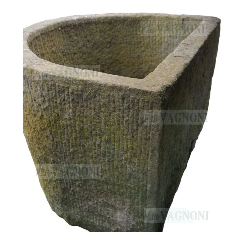 Vecchia Vasca in Pietra cm 95  arredo lavandino grande fontana marmo arredo - Immagine 4 di 4