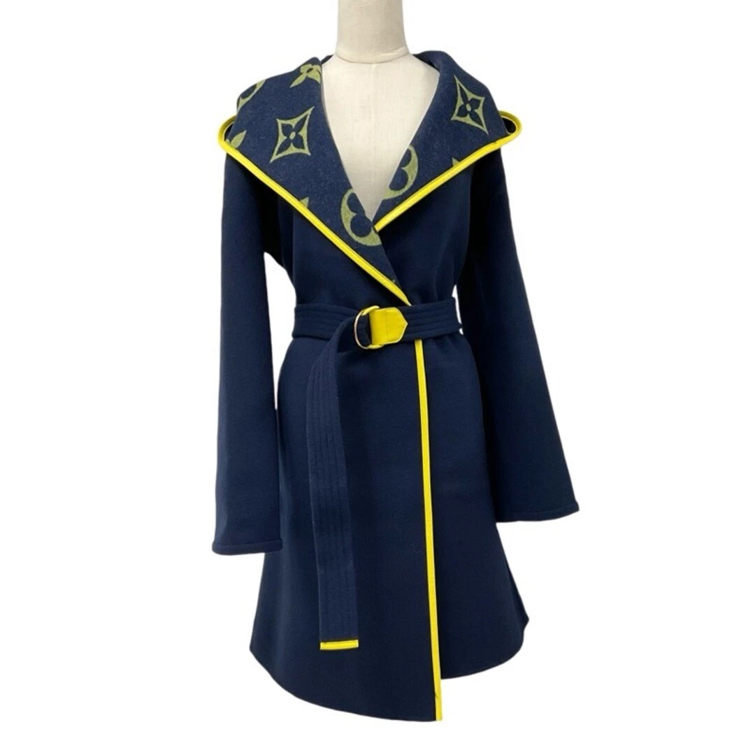 LOUIS VUITTON（LV） Louis Vuitton esterno giallo navy monogramma cintura doppia faccia con cappuccio usato0