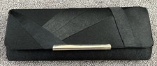VINTAGE BLACK SATIN CLUTCH BAG BY LA REGALE