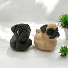 Pug Duck | Tan Black | Jeep Duck | Cruise & Desk Décor | 3D Print Figurine