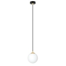 Emibig Lighting Lampada A Sospensione Royal, Bianco Opalino/Nero, Vetro, E14