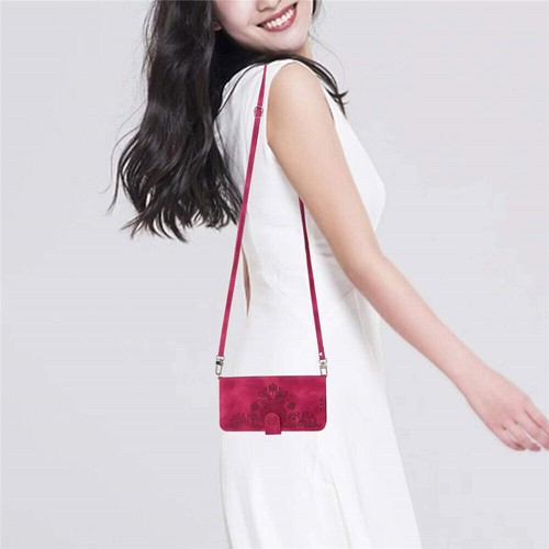 Leather Crossbody Flower Wallet Phone Case For Samsung S25 S24 S23 S22 S21 S20FE - Picture 63 of 75