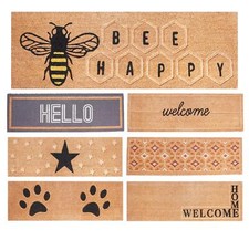 Large Embossed Coir Door Mat 40 x125cm Non-Slip Heavy-Duty Indoor Outdoor Runner