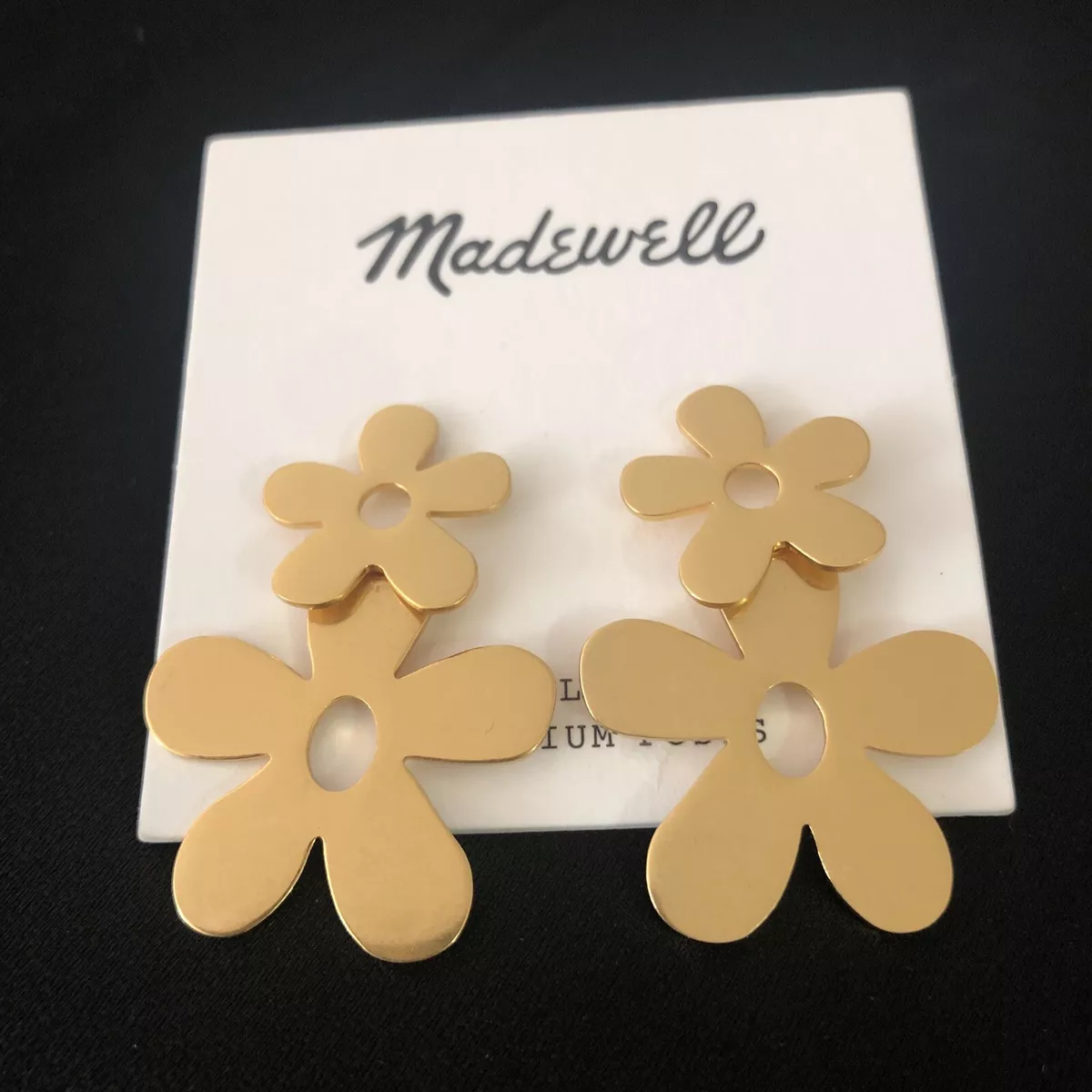 Madewell Flower Drop Earrings Color Vintage Gold eBay