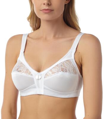 Firm Control BH Damen kabellos Soft Cup ungepolstert Spitzen BH schwarz oder weiß